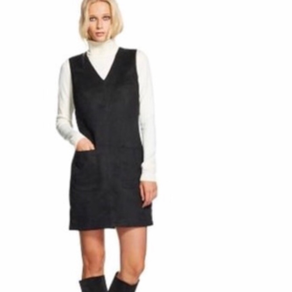 Black Suede Dress with Pockets